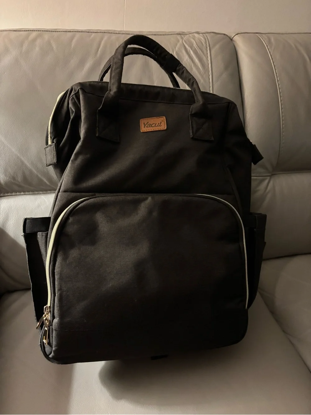 Black Diaper Bag  Backpack - Sleek Everyday Bag